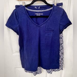 Midnight by Carole Hochman Navy Short Sleeve Pajama Set 3 piece set